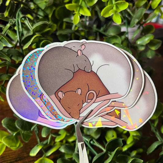 Sleeping Ratties Vinyl Sticker