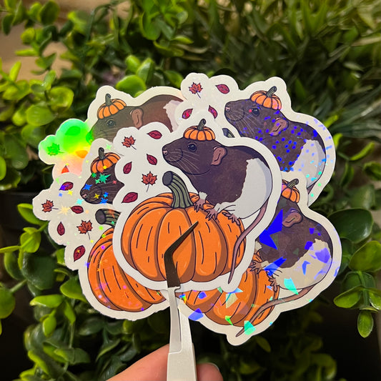 Autumn Pumpkin(g) Rat Vinyl Sticker