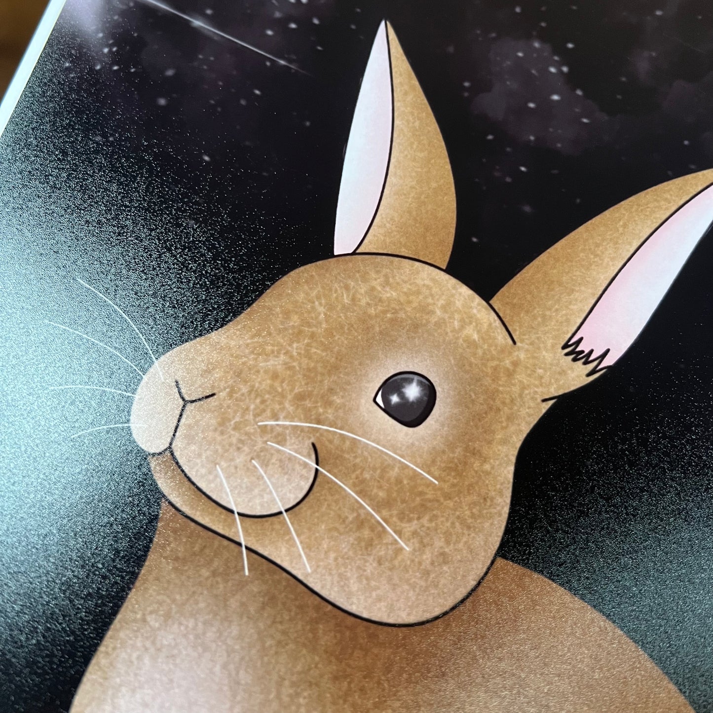 Stargazing Bunny Art Print